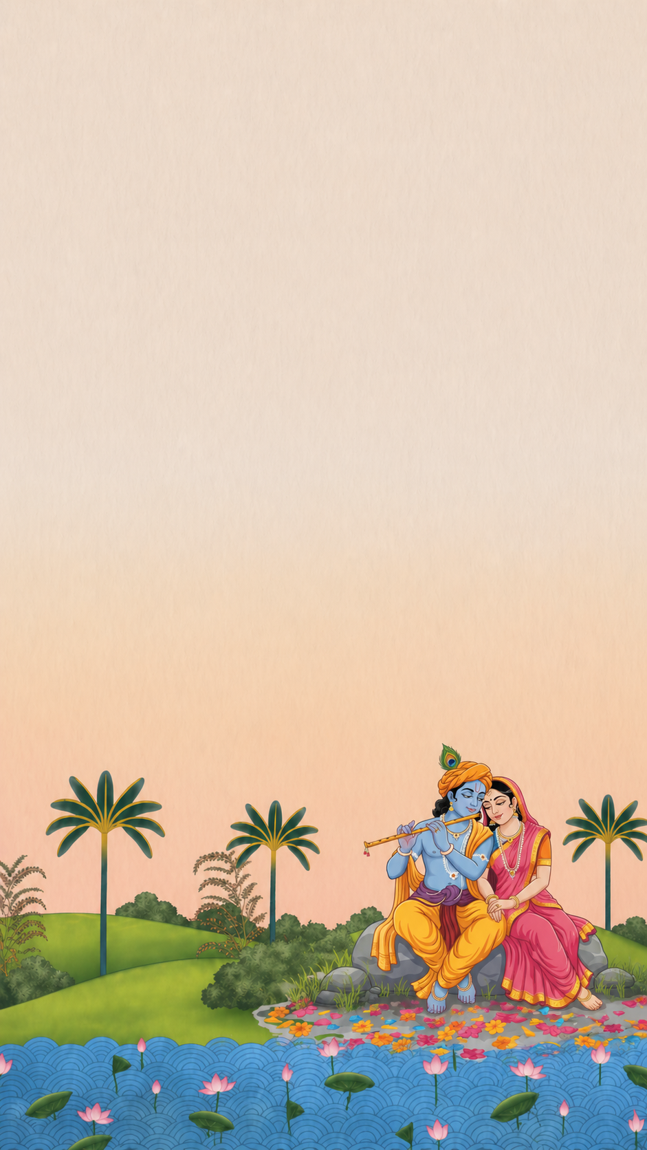 Radha and Krishna pichwai illustration